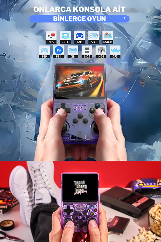 Bilişim Burada Arcade Retro R36s Siyah El Oyun Konsolu Atari 256 GB